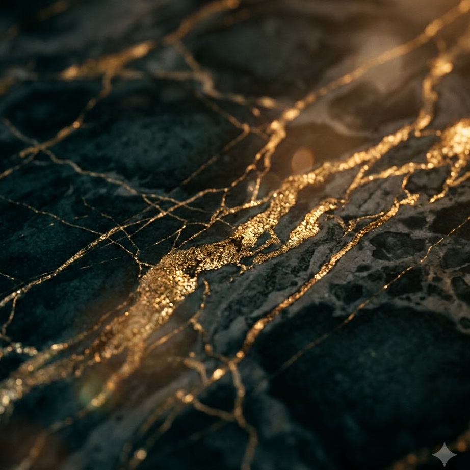 Black marble with gold veining