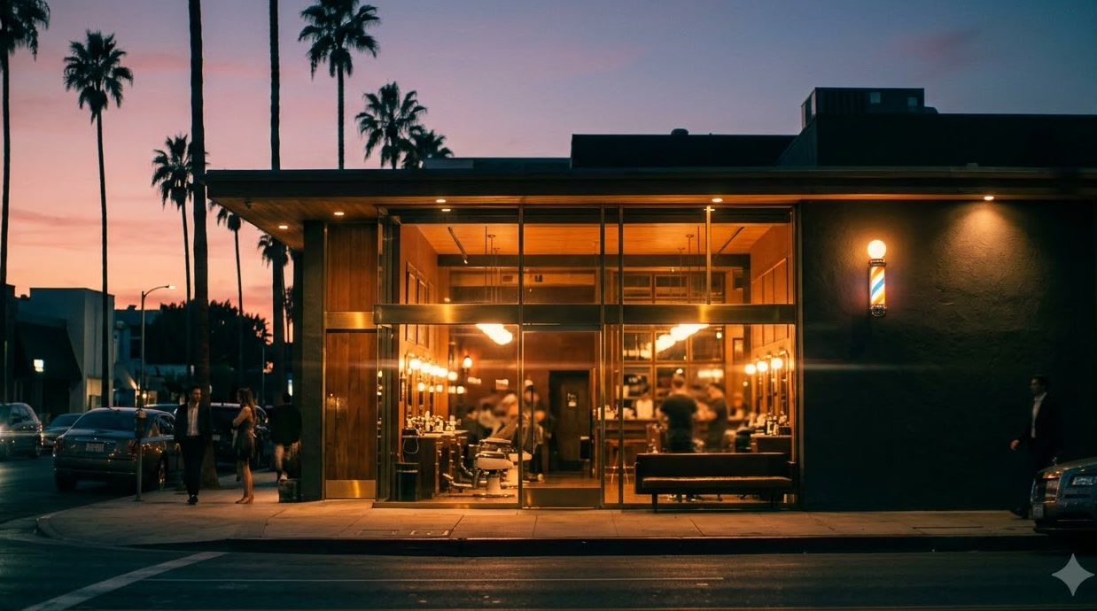 OBSIDIAN West Hollywood at dusk with palm trees